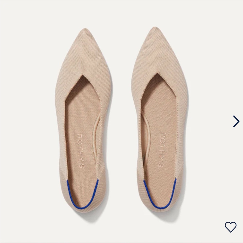 Rothy’s Point 1 size 8, color Ecru. Great for work, machine washable!